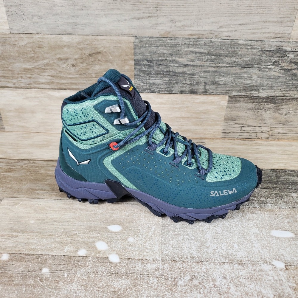 Salewa Alpenrose 2 Mid GTX Women Hiking Shoes Sz 6.5 Deep Feld Green Lace Up